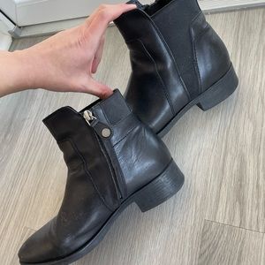 Geox Shoes | Geox Felicity Leather Ankle Heeled Boot | Color: Black | Size: 37.5 | Atqy's Closet